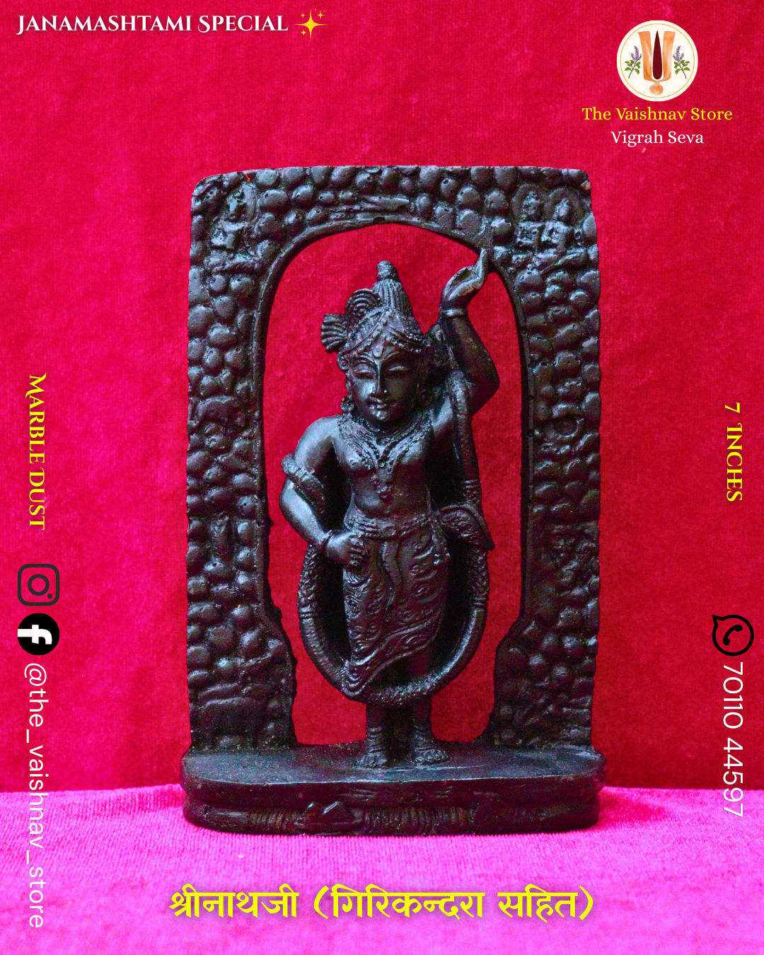 Janmashtami Special 7 Inch Shrinathji Girikandara Sahit (Design 2)