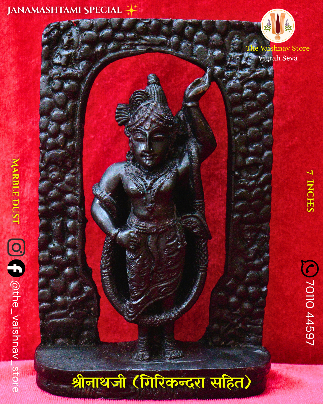 Janmashtami Special 7 Inch Shrinathji Girikandara Sahit (Design 3)