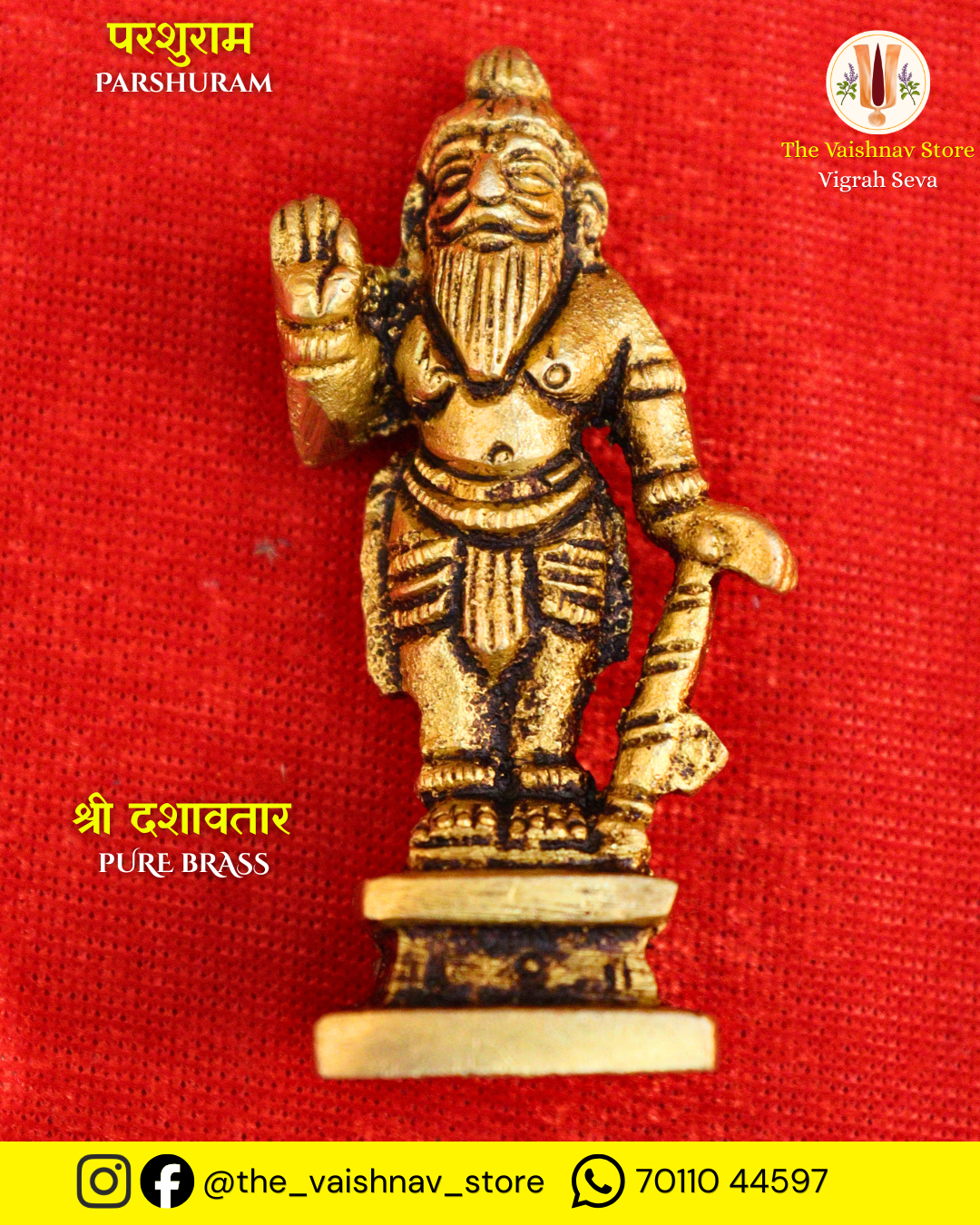 Pure Brass Shri Dashavatar - Parshuram Avatar Vigrah