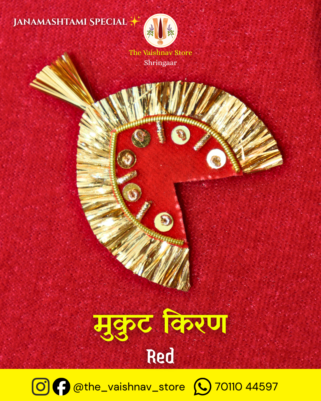 Janmashtami Special Mukut Kiran Red (Crown Shringaar)
